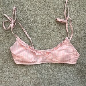 Pink and white strip Bikini top